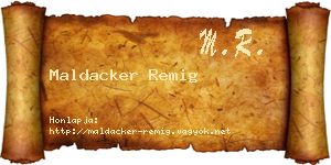 Maldacker Remig névjegykártya